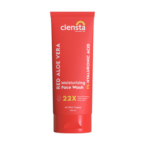 Clensta Red Aloe Vera Moisturizing Face Wash With 1% Hyaluronic Acid 9tht image of with white background.
