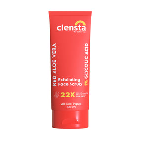 Clensta Red Aloe Vera Exfoliating Face Scrub 8th image with white background