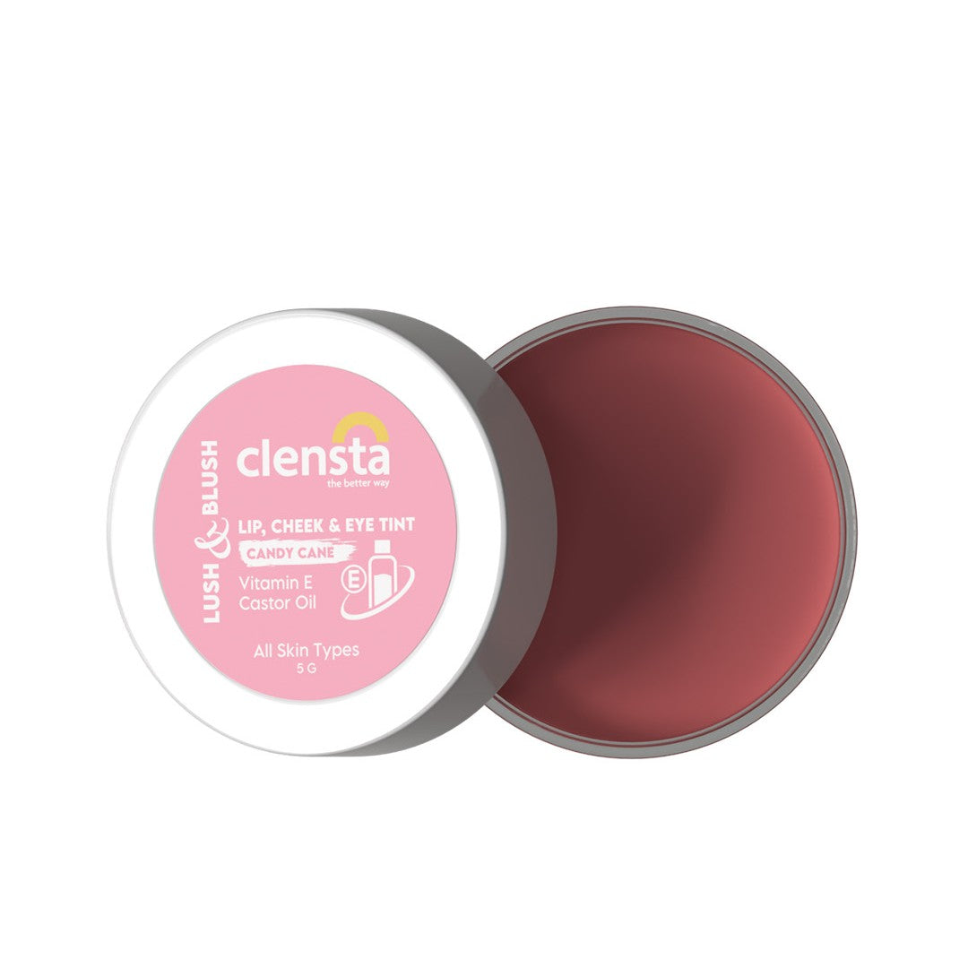 Lush & Blush Lip, Cheek & Eye Tint Candy Cane 02 with Vitamin E & Castor Oil