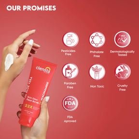 Clensta Red Aloe Vera Skin Glow Face Scrub With 1% Niacinamide 4th image of commitments