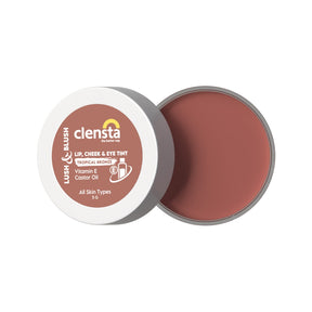 Clensta Lush & Blush Lip, Cheek & Eye Tint Tropical Bronze 05 With Vitamin E & Castor Oil 8th image with white background.