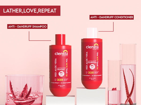 Clensta Red Aloe Vera Anti-Dandruff Conditioner With 1% ZPTO & 0.1% POL, A+ 5th mobile banner of range.