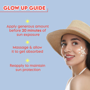 Clensta Red Aloe Vera Daily Glow Sunscreen With 2% Niacinamide and SPF 50 PA++++, 6th image of how to use.