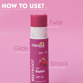 Beetroot Lip Balm with Beetroot and Hyaluronic Acid for Hydrated & Smooth Lips