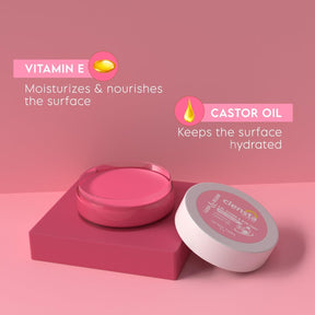Clensta Lush & Blush Lip, Cheek & Eye Tint Pink Forever 03 With Vitamin E & Castor Oil 3rd image of ingredients.