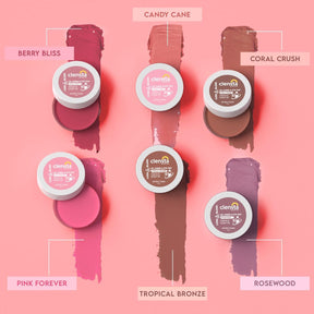 Clensta Lush & Blush Lip, Cheek & Eye Tint Candy Cane 02 With Vitamin E & Castor Oil 5th image of variations.