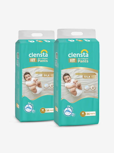 IIT SILK Diaper Pants for 7 to 12 kg Babies | Medium | Pack of 2