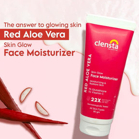 Clensta Red Aloe Vera Skin Glow Face Moisturizer With Red Aloe Vera, 1% Glutathione & 1% Vitamin C, 2nd image