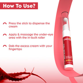 Clensta Red Aloe Vera Under Eye Cream With 2% Niacinamide (Pack of 2) 5th image of how to use.