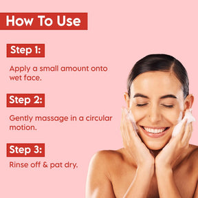 Clensta Red Aloe Vera Moisturizing Face Wash With 1% Hyaluronic Acid 5th image of how to use.