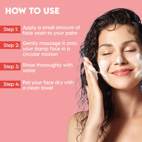 Red Aloe Vera Oil Control Face Wash With 1% Salicylic Acid 4th image of how to use 