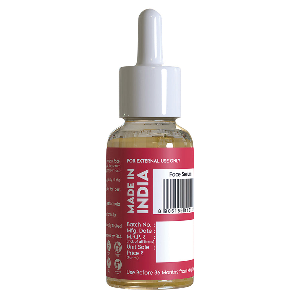 Red Aloe Vera Rosehip Face Serum with Red Aloe Vera, Rosehip Oil and 1.0% Hyaluronic Acid for Hydrating & Glowing Skin