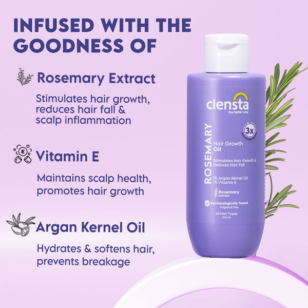 Rosemary Hair Growth Oil With 1% Argan Kernel Oil & 1% Vitamin E