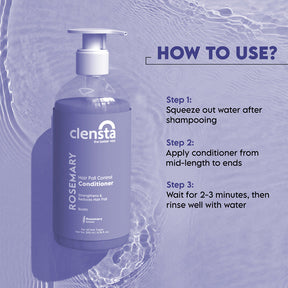 Clensta Rosemary Hair Fall Control Conditioner With Rosemary Extract & Biotin 4th image of how to use. 