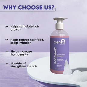 Clensta Rosemary Hair Fall Control Shampoo With Rosemary Extract & Biotin 4th image of benefits.