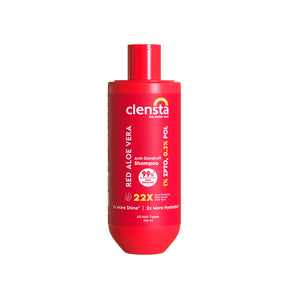 Clensta Red Aloe Vera Anti-Dandruff Shampoo With Zpto & Red Aloe Vera, 9th image with white background.