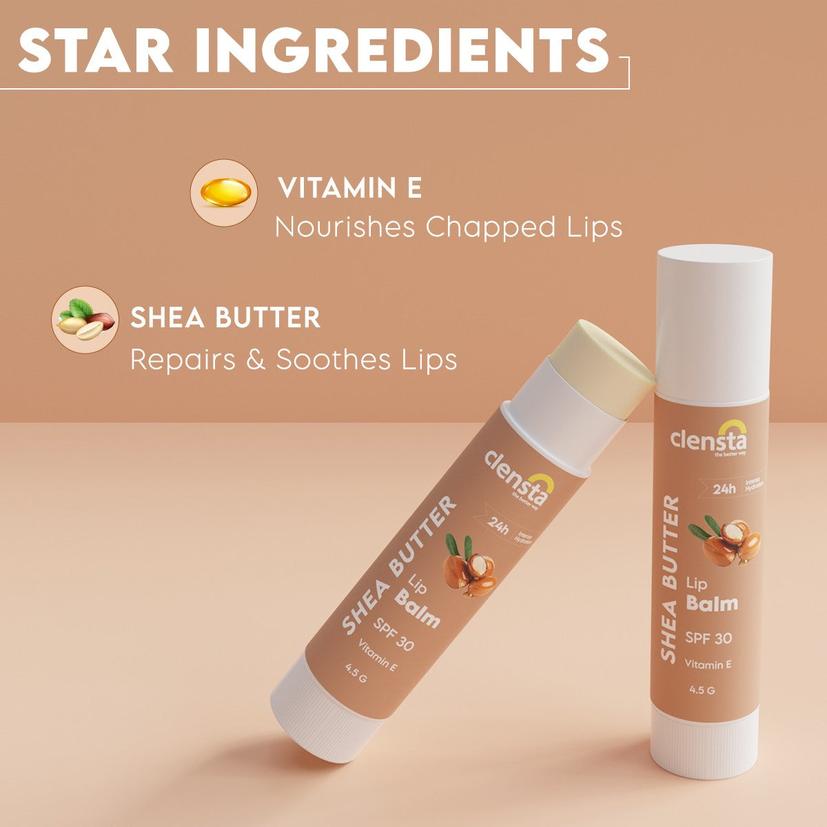 Shea Butter Lip Balm with Shea Butter and Vitamin E to Repair & Moisturize Chapped Lips