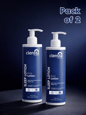 Clensta Sleep Body Lotion with Melatonin & Magnesium | For Deep, Restful Sleep pack of 2
