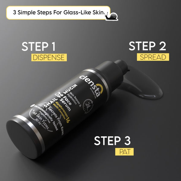Clensta Snail 96 Mucin Face Serum 5th image of how to use.