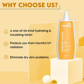 Clensta Warming Body Lotion With Ginger Oil, Shea Butter, and Peptides 4th image of benefits.