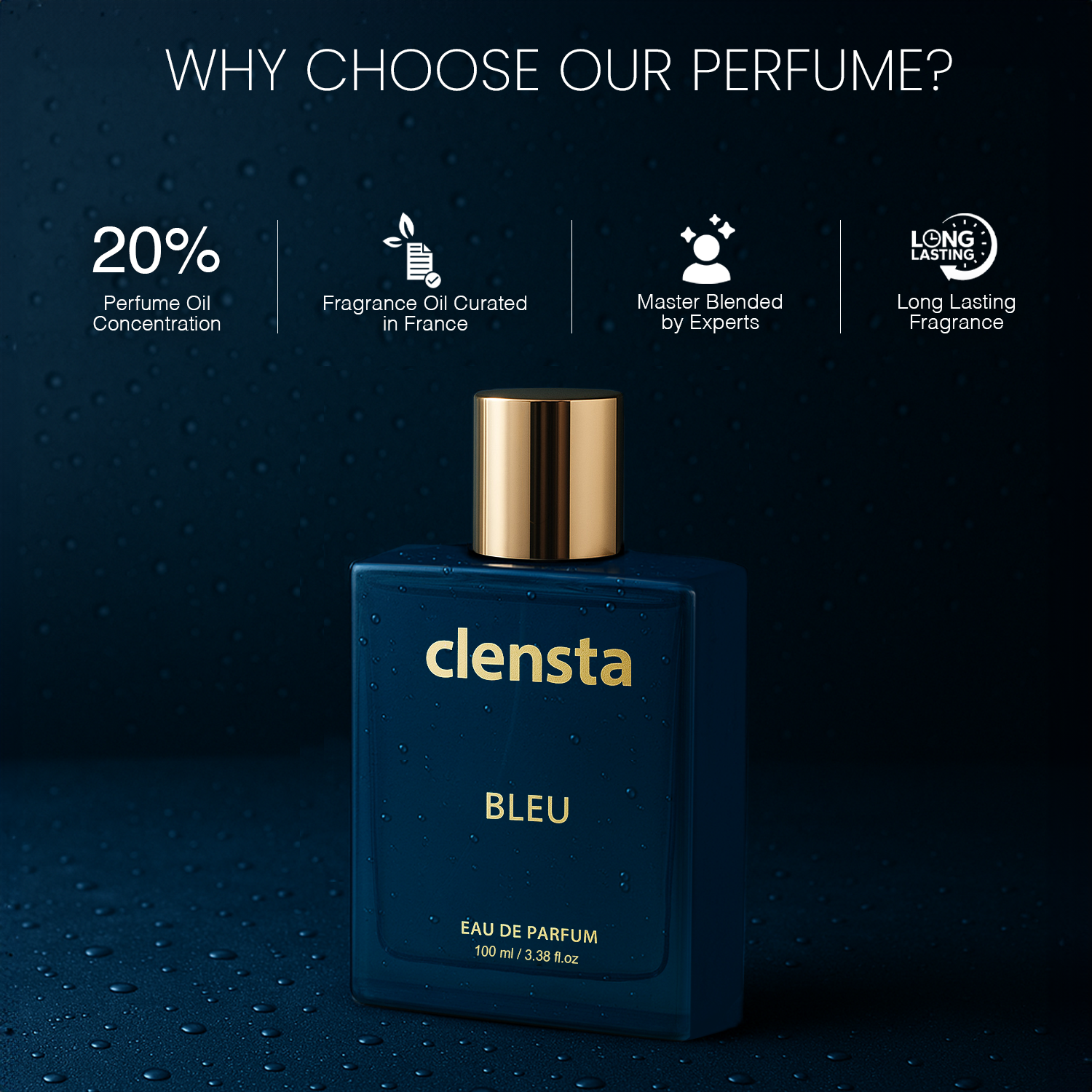 Clensta Bleu Perfume | Inspired by aqua & citrus accords of Bleu de Chanel | For Men | EDP 100ml