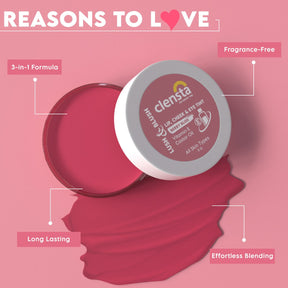 Clensta Lush & Blush Lip, Cheek & Eye Tint Berry Bliss 01 With Vitamin E & Castor Oil, 4th image of benefits