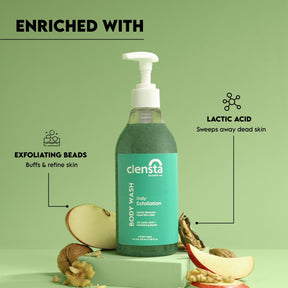 Clensta Daily Exfoliation Body Wash With 2% Lactic Acid & Exfoliating Beads 2nd image of ingredients.