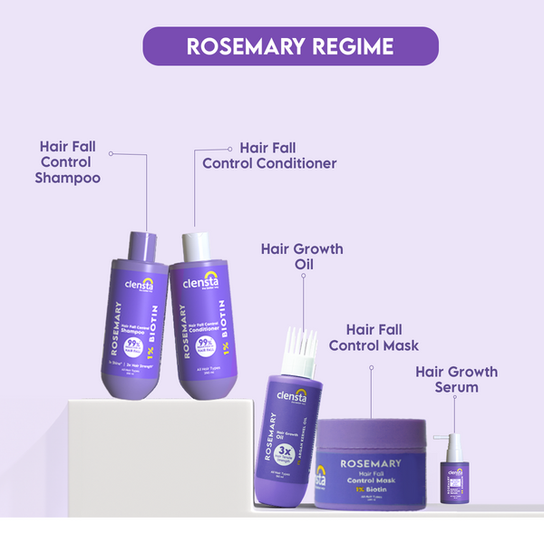 Clensta Rosemary Hair Fall Control Mask With 1% Biotin 6th image of rosemary regime.