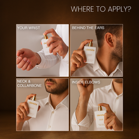 Clensta Oud Eau De Parfum, 5th image of how to apply.