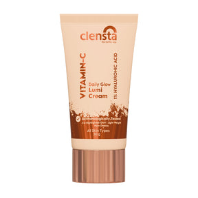 Clensta Vitamin C Daily Glow Lumi Cream | 1% Hyaluronic Acid 10th image with white background.