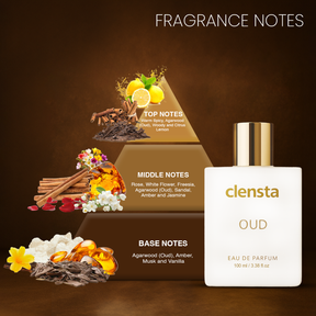 Clensta Oud Eau De Parfum, 3rd image of fragrance notes.