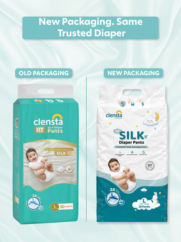 IIT SILK Diaper Pants for 9 to 14 kg Babies | Large (28 Pants)
