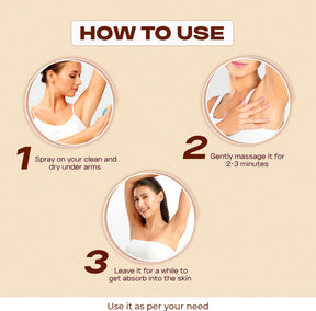 Pit Perfect Under Arm Serum Spray Enriched With Kaolin Clay, 1% Kojic Acid, and 2% Alpha Arbutin 5th image of how to use.