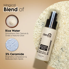 Clensta Rice Water Face Serum with 2% Ceramide 4th image ingredients.