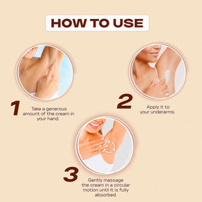 Clensta Pit Perfect Under Arm Cream Enriched With Kaolin Clay and 2% BHA Liquid Exfoliant (Salicylic Acid) 4th image of how to use.