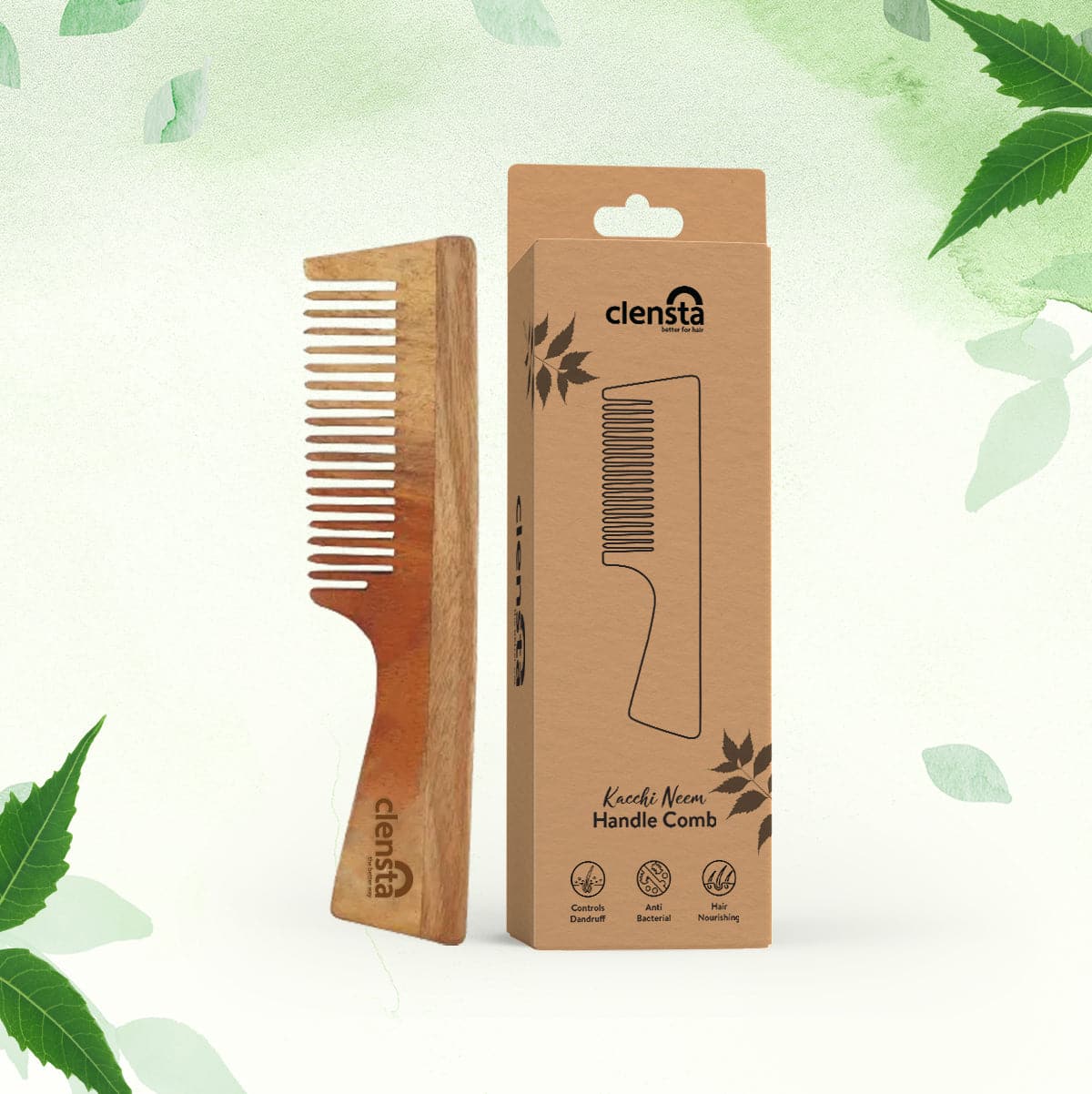 Kacchi Neem Handle Comb