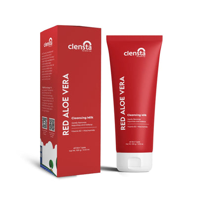 Clensta Red Aloe Vera Cleansing Milk front image.